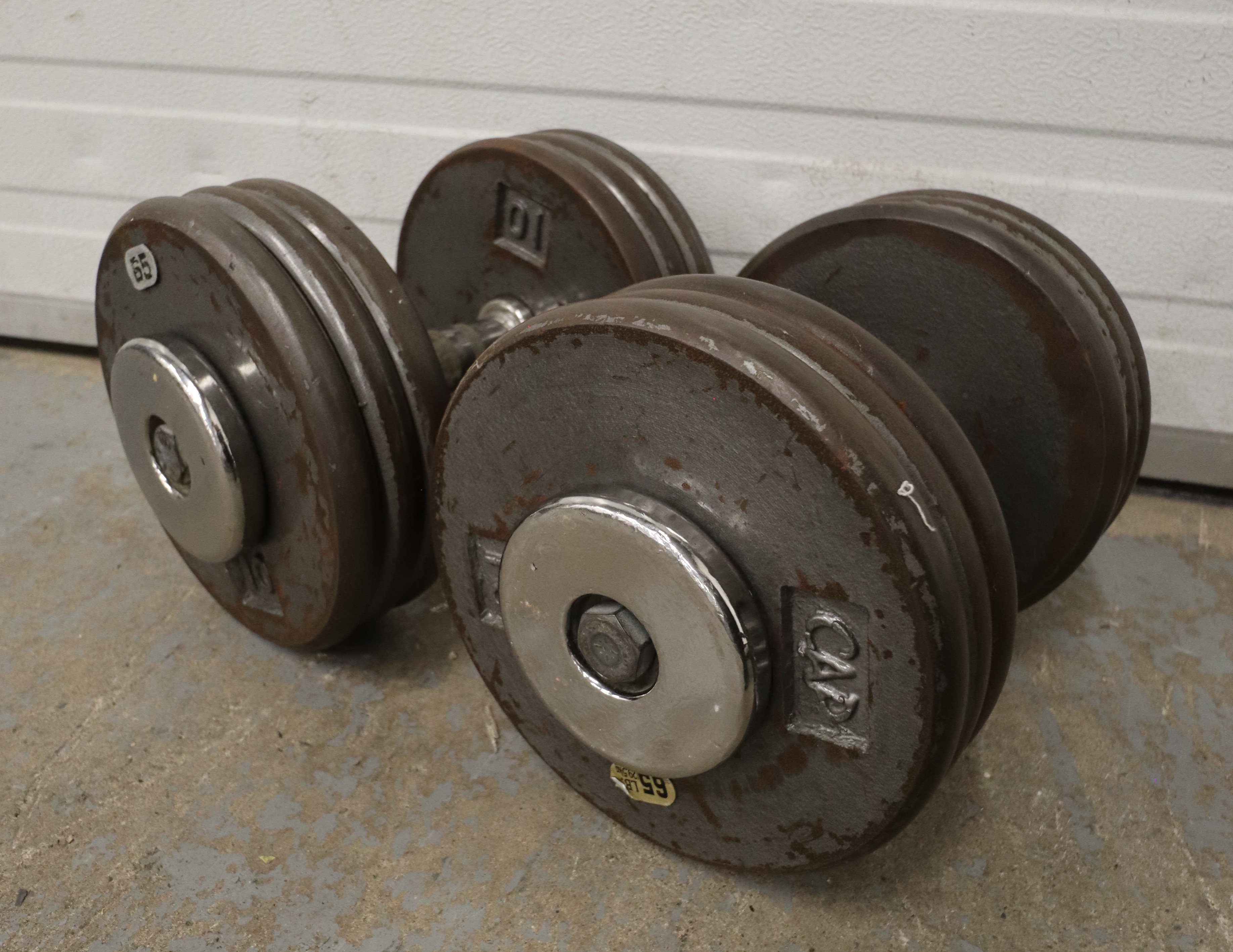 Used Freeweights Pro Style Dumbbell 65 LB Pair Freeweights & Accessories